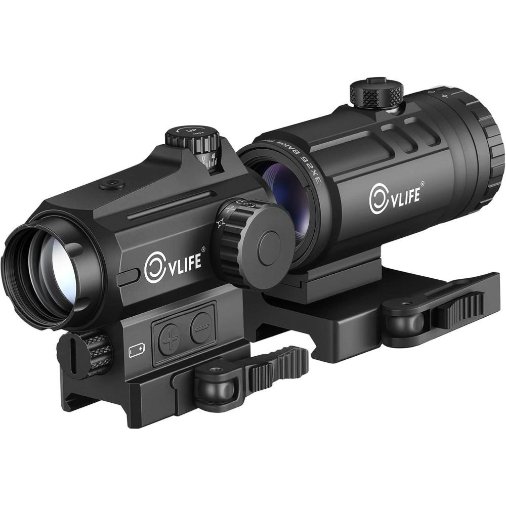 image:imageCVLIFE EagleTalon Multi Reticle AutoBrightness Red Dot and 3X Magnifier Combo295in Eye Relief25MM Large Lens Motion Awake Red Dot Sight and Compact Magnifier with Quick Detach Mountgreen dot
