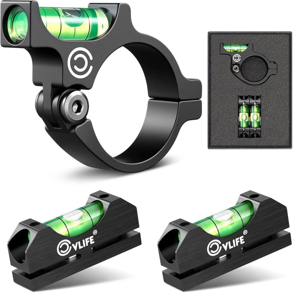 image:imageCVLIFE Scope Leveling Kit Anticant Scope Level for 30mm Tubes with 2 Magnetic Bubble Level Precision Leveling Tool during the Installation and Use of the Scope Aluminum Alloy Black30mm