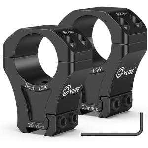 CVLIFE Precision 1 Inch Dovetail Scope Rings with 1 Stop Pin – Fit 11mm and 3/8 inch Dovetail Rail – 2 Pieces(High)