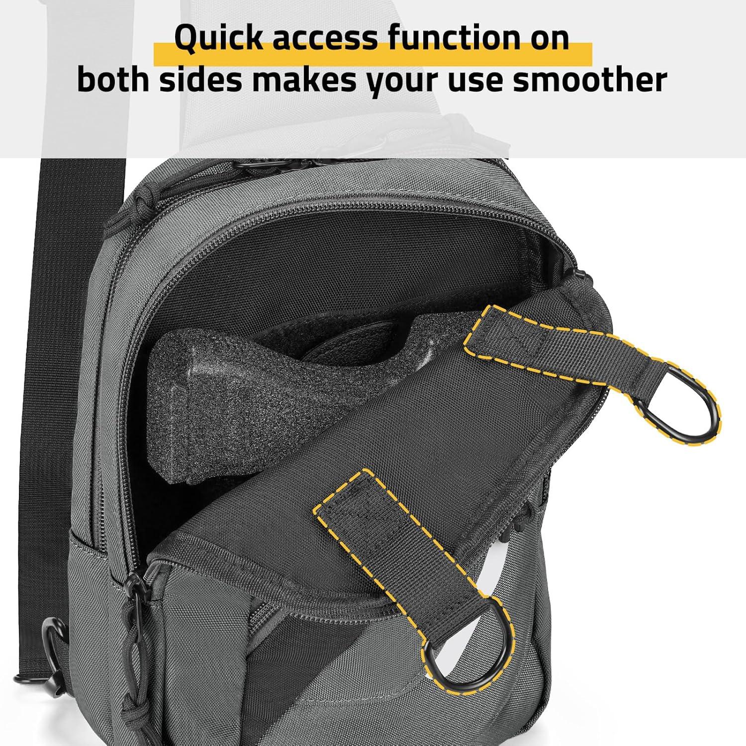 image:imageCVLIFE CCW Sling Bag for Men amp Women Tactical EDC Concealed Carry Chest Pack Quick Draw Concealment Purse Everyday Carry Crossbody Shoulder Bag for Travel Hiking Running amp Daily Use BlackGrey