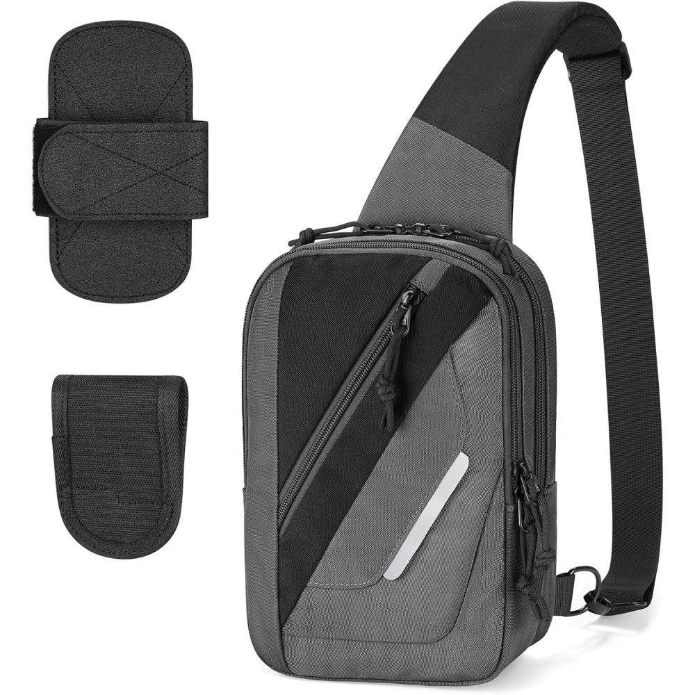 image:imageCVLIFE CCW Sling Bag for Men amp Women Tactical EDC Concealed Carry Chest Pack Quick Draw Concealment Purse Everyday Carry Crossbody Shoulder Bag for Travel Hiking Running amp Daily Use BlackGrey