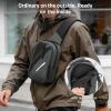 CVLIFE CCW Sling Bag for Men & Women, Tactical EDC Concealed Carry Chest Pack, Quick Draw Concealment Purse, Everyday Carry Crossbody Shoulder Bag for Travel, Hiking, Running & Daily Use, Black(Grey)