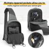 CVLIFE CCW Sling Bag for Men & Women, Tactical EDC Concealed Carry Chest Pack, Quick Draw Concealment Purse, Everyday Carry Crossbody Shoulder Bag for Travel, Hiking, Running & Daily Use, Black(Grey)