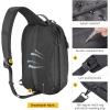 CVLIFE CCW Sling Bag with Ambidextrous Design，EDC Bag Sling Pack for Men Women, Customizable Inner Liner Tactical Crossbody Backpack for Security Work, Daily Commuting, Cycling and Hiking, Black(Black)