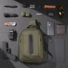 CVLIFE CCW Sling Bag with Ambidextrous Design，EDC Bag Sling Pack for Men Women, Customizable Inner Liner Tactical Crossbody Backpack for Security Work, Daily Commuting, Cycling and Hiking, Black(Green)