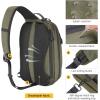CVLIFE CCW Sling Bag with Ambidextrous Design，EDC Bag Sling Pack for Men Women, Customizable Inner Liner Tactical Crossbody Backpack for Security Work, Daily Commuting, Cycling and Hiking, Black(Green)
