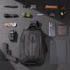 CVLIFE CCW Sling Bag with Ambidextrous Design，EDC Bag Sling Pack for Men Women, Customizable Inner Liner Tactical Crossbody Backpack for Security Work, Daily Commuting, Cycling and Hiking, Black(Black)