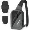 CVLIFE CCW Sling Bag for Men & Women, Tactical EDC Concealed Carry Chest Pack, Quick Draw Concealment Purse, Everyday Carry Crossbody Shoulder Bag for Travel, Hiking, Running & Daily Use, Black(Grey)