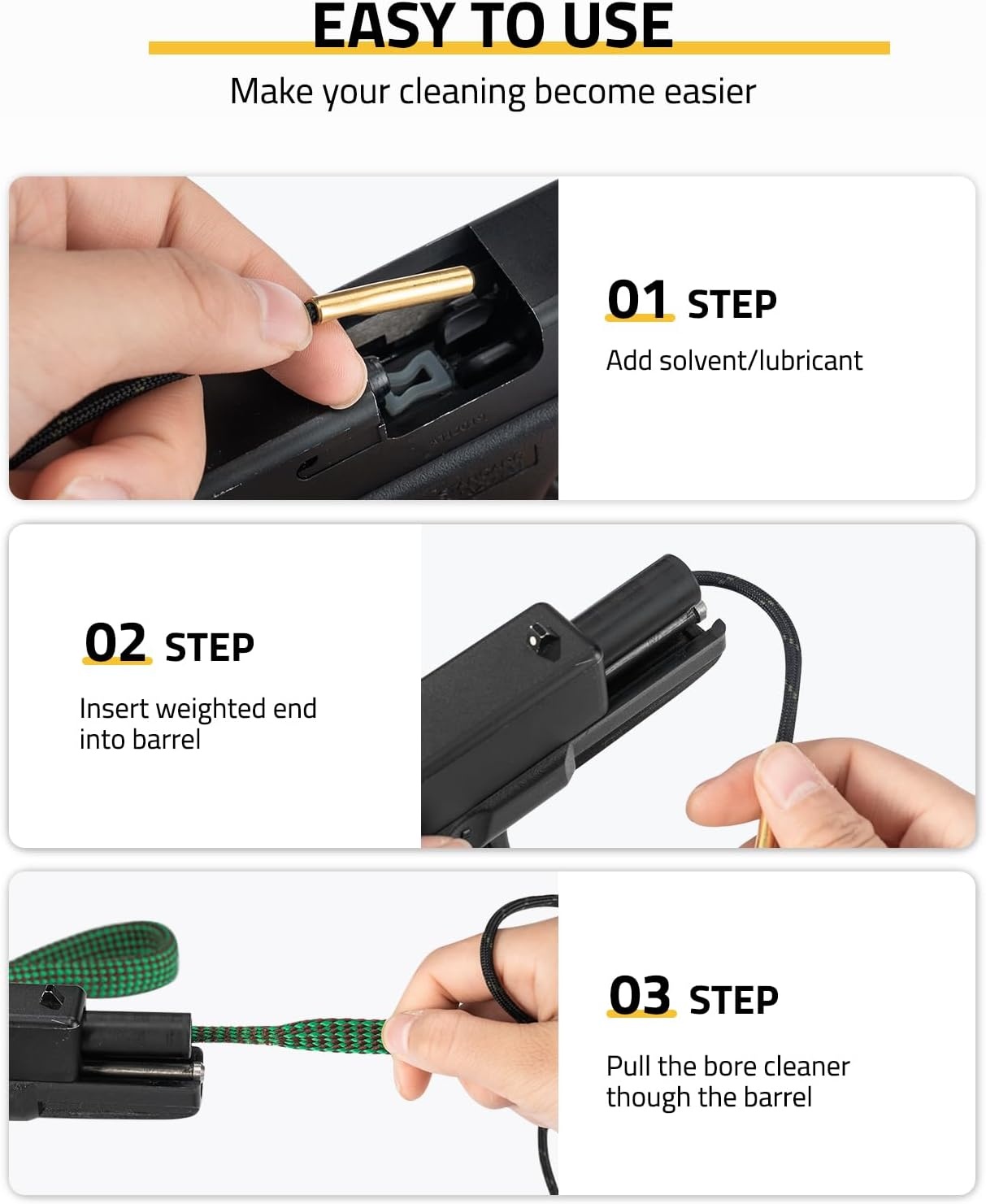 image:imageCVLIFE Gun Cleaning Kit for 9mm 223556mm 38 357 12GA Gun Cleaning Mat with Brushes Picks Swabs Patches Oil Bottle Gun Cleaning Supplies for Multiple Calibers