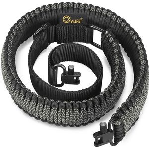 CVLIFE Rifle Sling Strap 550 Paracord 2 Point Sling with Tri-Lock Swivel for Hunting and Outdoor(Camo Grey)