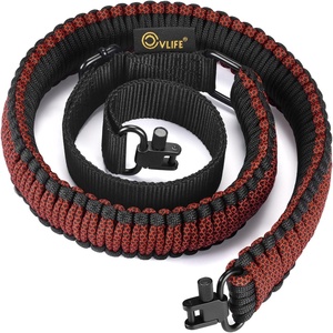 CVLIFE Rifle Sling Strap 550 Paracord 2 Point Sling with Tri-Lock Swivel for Hunting and Outdoor(Red)