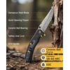 CVLIFE Damascus Pocket Knife for Men, 3.26″ EDC Folding Knife Forged with 66-Layer VG10 Steel, Smooth Flipper Open Pocket Knives with G10 Handle for Camping Hiking Everyday Carry, White(Black)