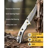 CVLIFE Damascus Pocket Knife for Men, 3.26″ EDC Folding Knife Forged with 66-Layer VG10 Steel, Smooth Flipper Open Pocket Knives with G10 Handle for Camping Hiking Everyday Carry, White(White)