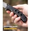 CVLIFE Damascus Pocket Knife for Men, 3.26″ EDC Folding Knife Forged with 66-Layer VG10 Steel, Smooth Flipper Open Pocket Knives with G10 Handle for Camping Hiking Everyday Carry, White(Black)