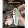 CVLIFE Pocket Folding Knife with 2.12” 14C28N Stainless Steel Blade, Ergonomic G10 Handle Small EDC Knives with Deep Reversible Clip, Liner-Lock Flipper for Men Women Ideal for Outdoor Daily Camping Survival, Green(Green)